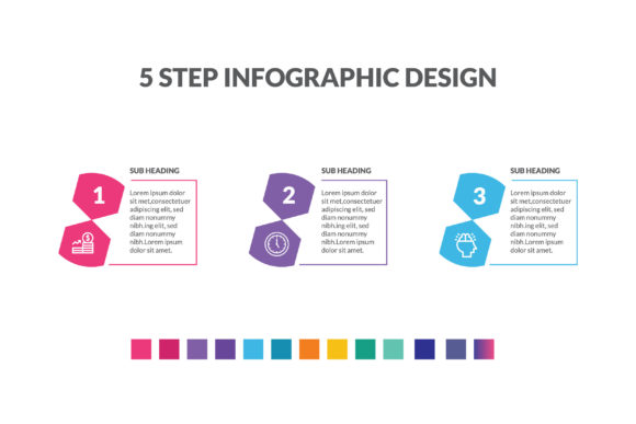 Multi-Color 3 Step Infographic Template Guide