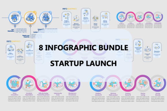 Startup Launch Infographic Bundle: Streamlining Your Business Presentation Strategy