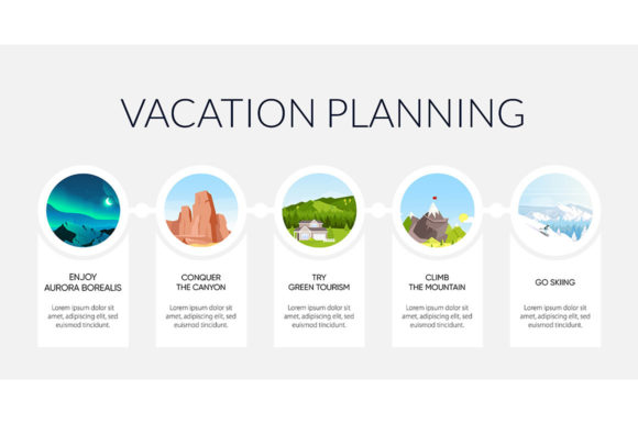 Vacation Planning Flat Color Vector Design Guide