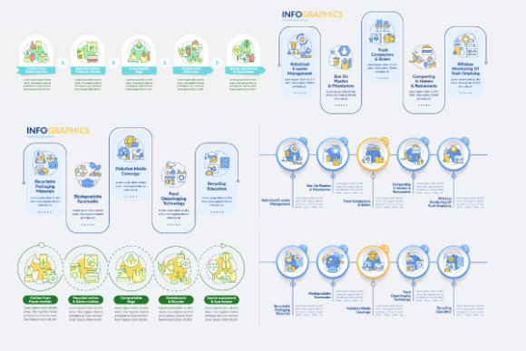 Waste Recycling Infographic Bundle for Designers